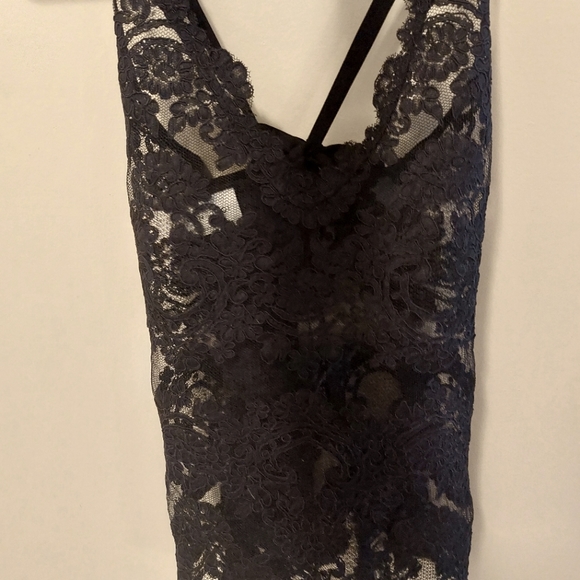Babaton 1-01 Lace & Silk Tie Sheer Overtank● Size XS - Picture 3 of 9